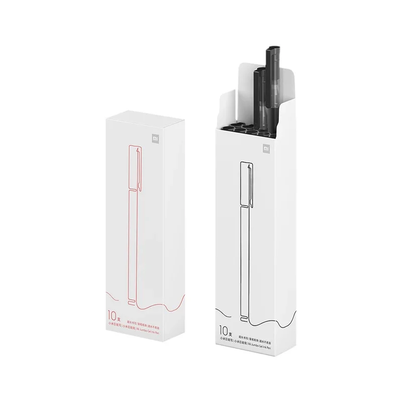 Xiaomi-Bolígrafo Mijia MI Kaco de 0,5mm, bolígrafo de firma duradero, recarga de tinta negra japonesa, 10 unidades por juego