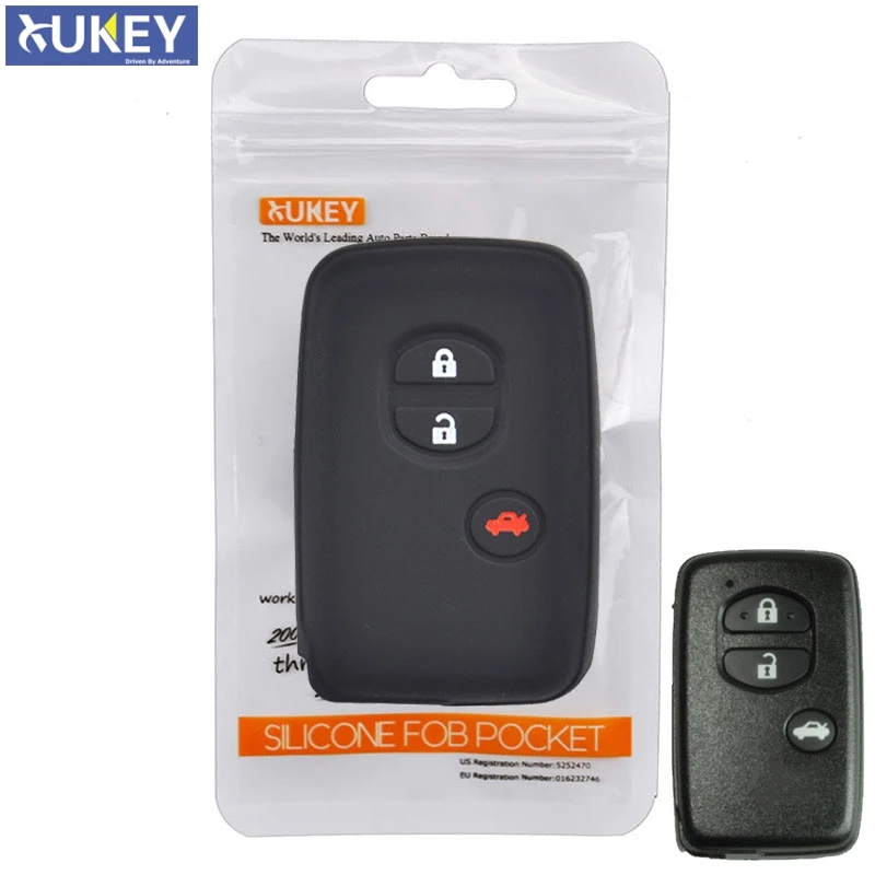 Silicone Car Key Case For Toyota Land Cruiser Prado 150 Avensis Prius Crown For Subaru Forester XV Cover Remote Fob Protector