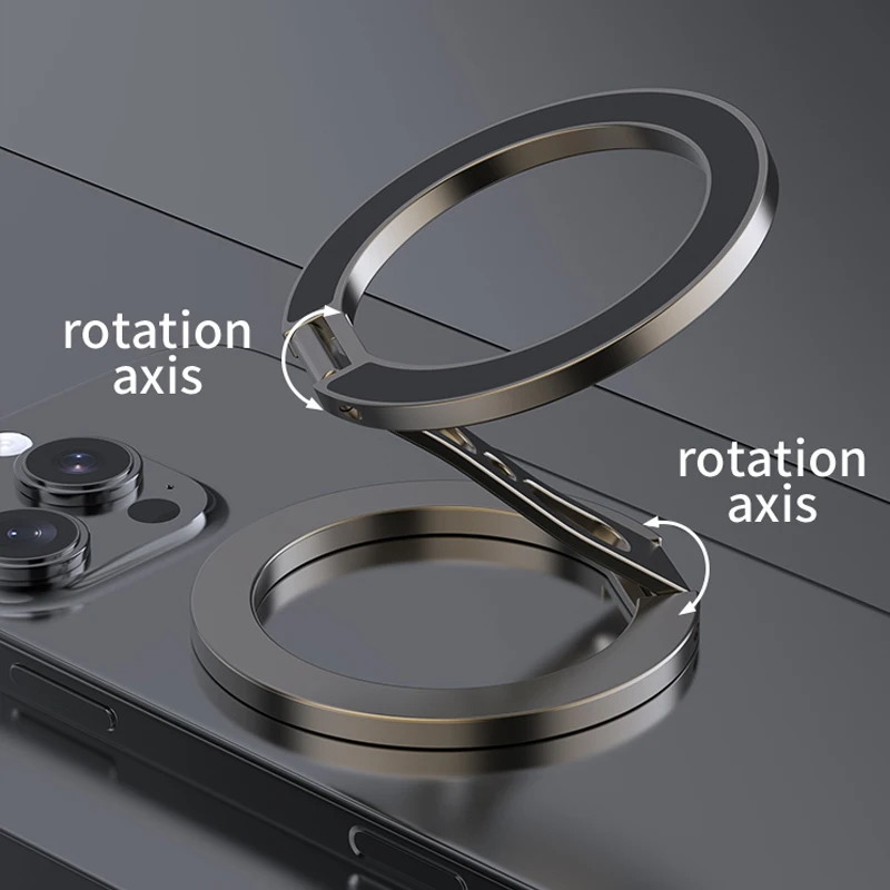 Mocny magnetyczny uchwyt na telefon z podparciem MagSafe, dwustronny magnes, pierścień na palec, podstawka na biurko, składany uchwyt do ćwiczeń na siłowni, do iPhone'a 17 16