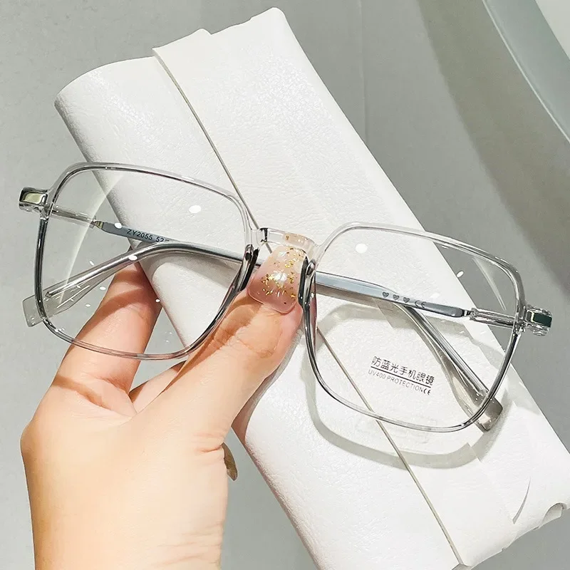 Square Anti-Blue Light Read Glasses for Women Retro Clear Frame Anti Radiation Reading Glasses Korean Style Transparent Glasses