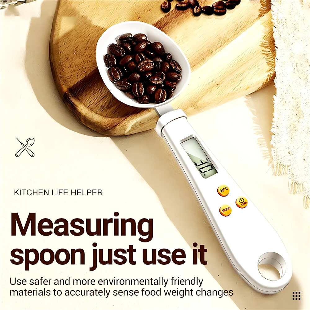 2 in1 Electronic Kitchen Scale LCD Digital Measuring Food Flour Digital Spoon Scale Mini for Food Thermometer Scale Kitchen Tool