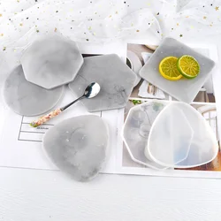 Multi-style Geometric Coaster Mold Triangle Round Square Tray Silicone Molds Resin Epoxy Crystal Gypsum Cement Table Mould Gifts