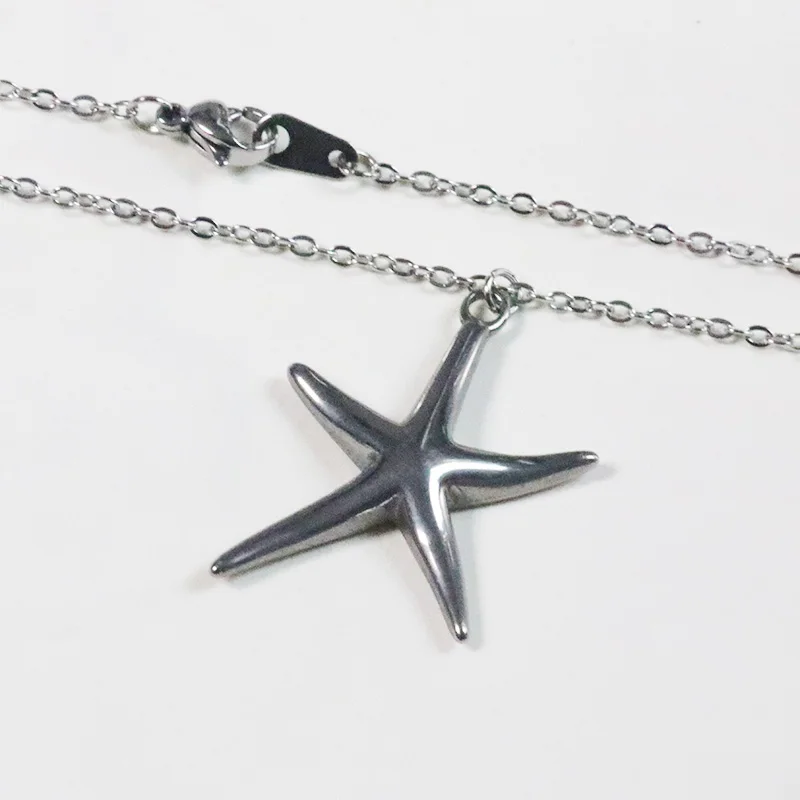 1pc DIY Vintage 3D Big Starfish Pendant Necklace Sea Animal Charms Casting Stainless Steel Navy Sailor Memorial Jewelry Gift