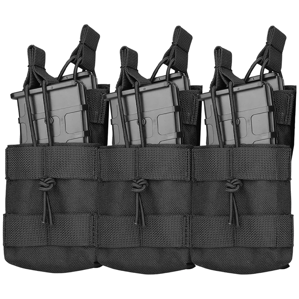 Tactical Molle Triple Magazine Pouch Double-Layer Molle Open Top Mag Pouch Airsoft AK Magazine Carrier Hunting Accessories