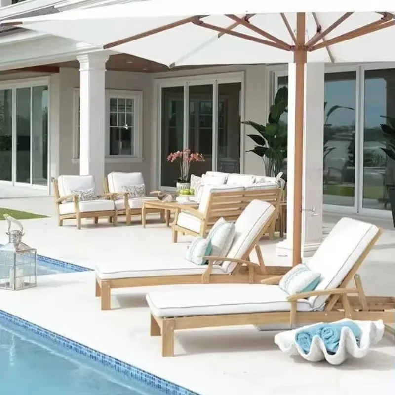 المزيد من تصميم كراسي التشمس رائجة البيع سرير الشاطئ عينة مجانية PE الروطان حديقة حمام سباحة خارجي كرسي صالة كرسي الشاطئ