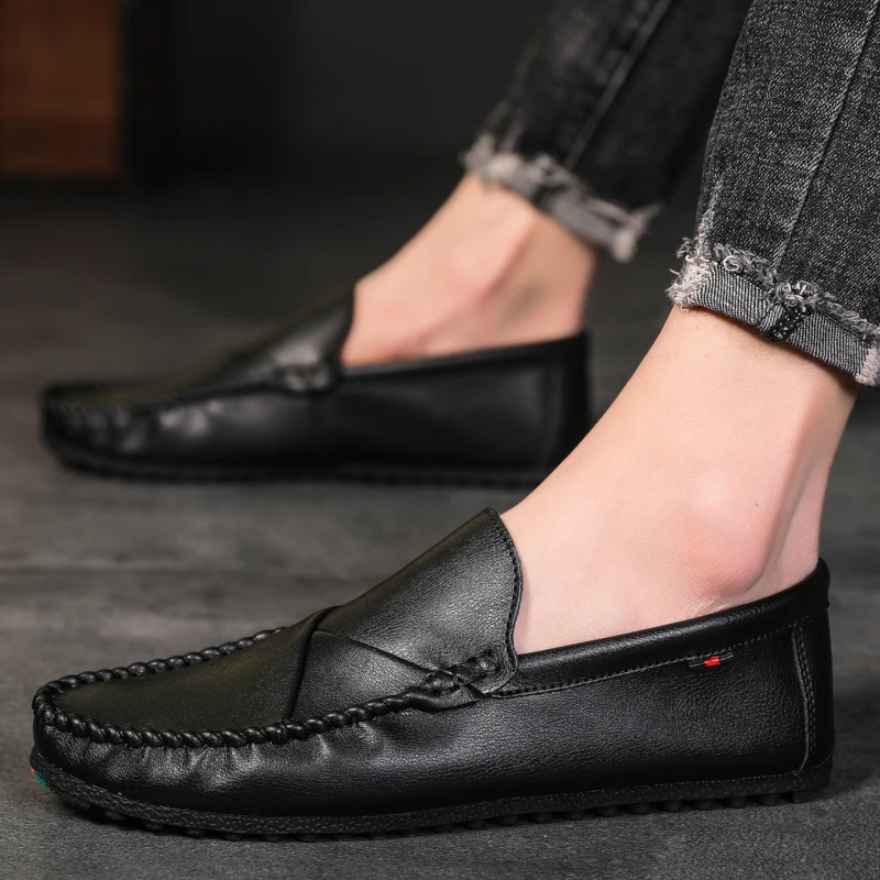 Penny Loafers Men Lightweight Loafer Male Casual Shoes Slip-On Flats Leather Mens Driving Shoes Luxury Designer Man Moccasins