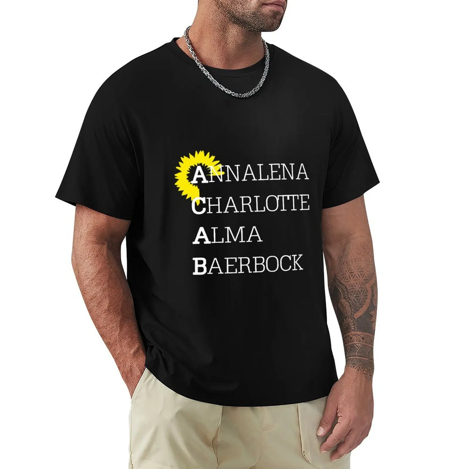 ACAB Gruene Kanzlerin Baerbock Politik Kanzler T-Shirt Casual Loose Fit Summer Tee Shirt