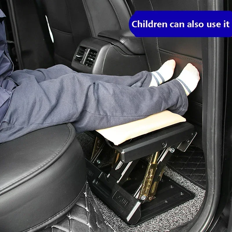 Universal Adjustable Footrest 4-Level Height Removable Pad Ergonomic Design Car Home Office Travel Portable Anti-Slip Footstool