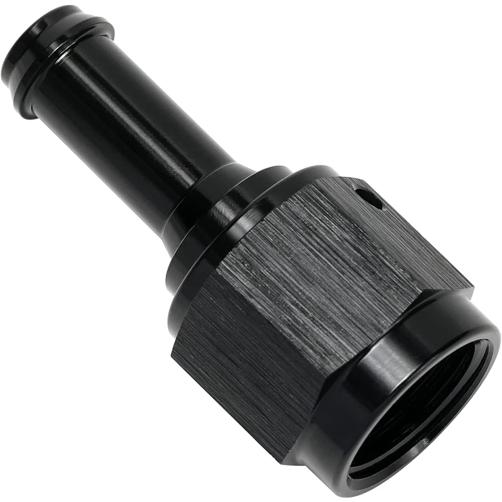 Black Aluminum Straight Female AN6 to 3/8,5/16 Barb Swivel Hose Adapter Fitting