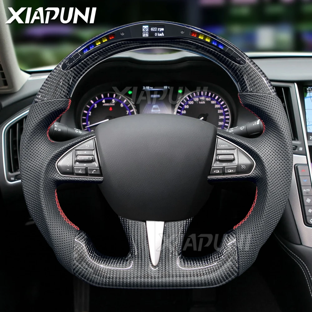 new Steering Wheel For Infiniti Q50 QX50 2013-2017 100% Carbon Fiber LED Customized Sport Wheel
