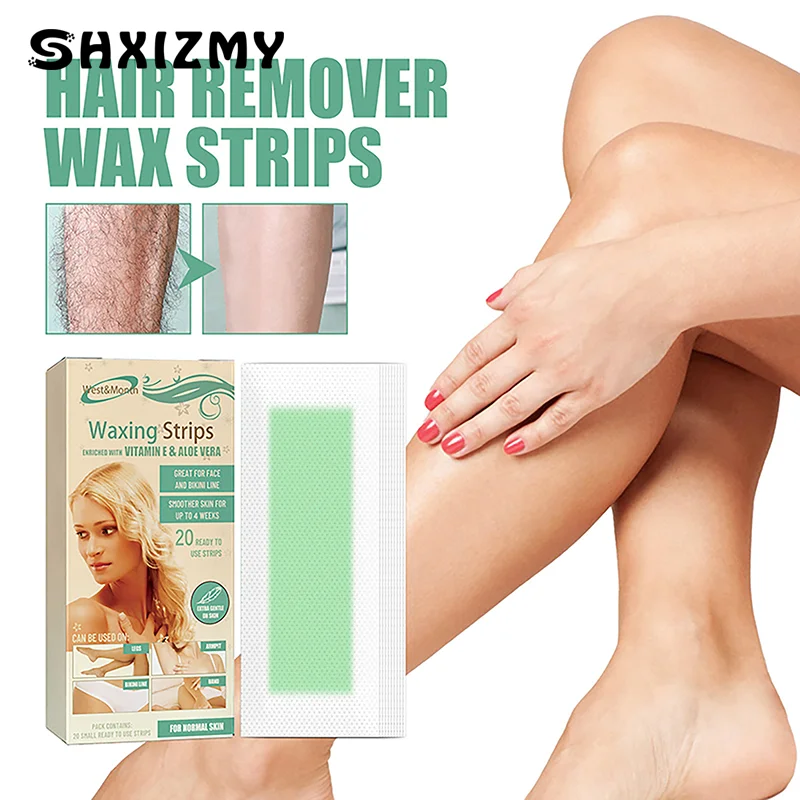 

20Pcs/Box Depilatory Wax Strips For Hair Removal Wax Paper Professional Face Leg Lip Eyebrow Leg Arm Body Hair Remove