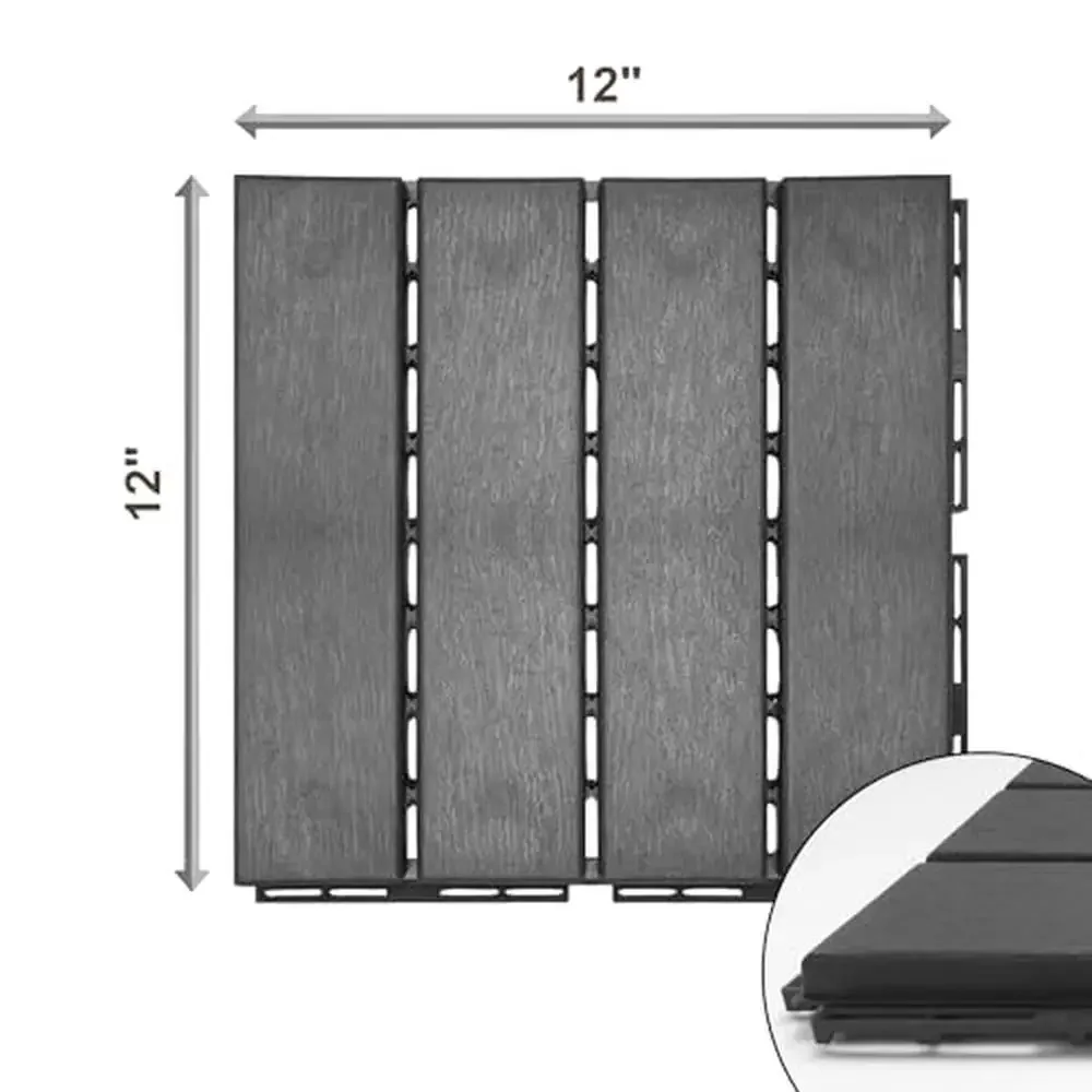 Interlocking Plastic Deck Tiles 36PCS 12