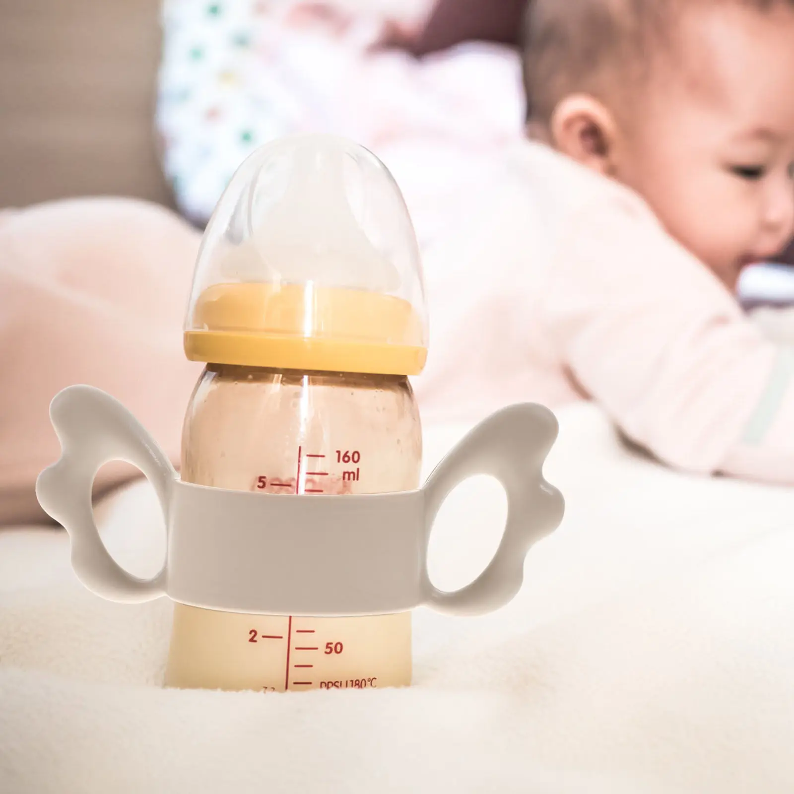 

Силиконовая подставка-держатель для детских бутылочек (для молока, для малышей, для новорожденных), многоразовая, нескользящая, эргономичная, ярких цветов, устойчивая к пятнам, легко моется