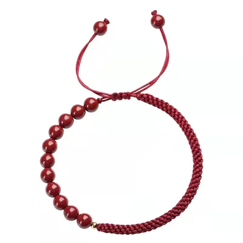 Chinese Style Cinnabar Red-rope Bracelet Hand-woven Year of Fate Lucky Hand Rope Adjustable and Simple Accessories
