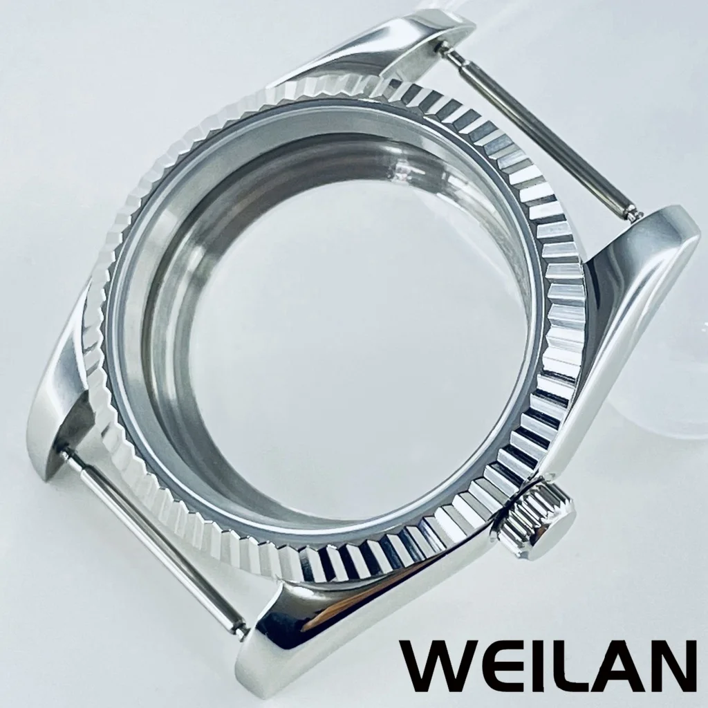 ANGLANG 36mm 40mm Silbrig NH34 NH35 NH36 NH38 NH39 NH70 NH72 ETA2824 PT5000 Uhrengehäuse Top Wasserdicht Saphir Crysta 6