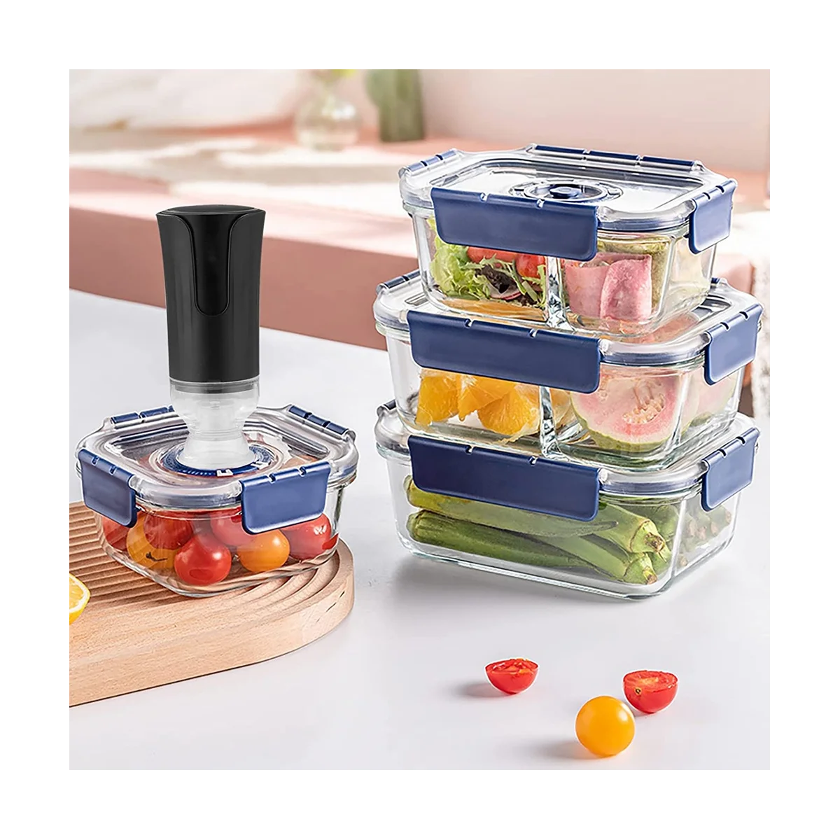 Scelleuse sous vide électrique et sacs de stockage des aliments sous vide réutilisables, mini pompe à vide, petite machine à sceller sous vide portable