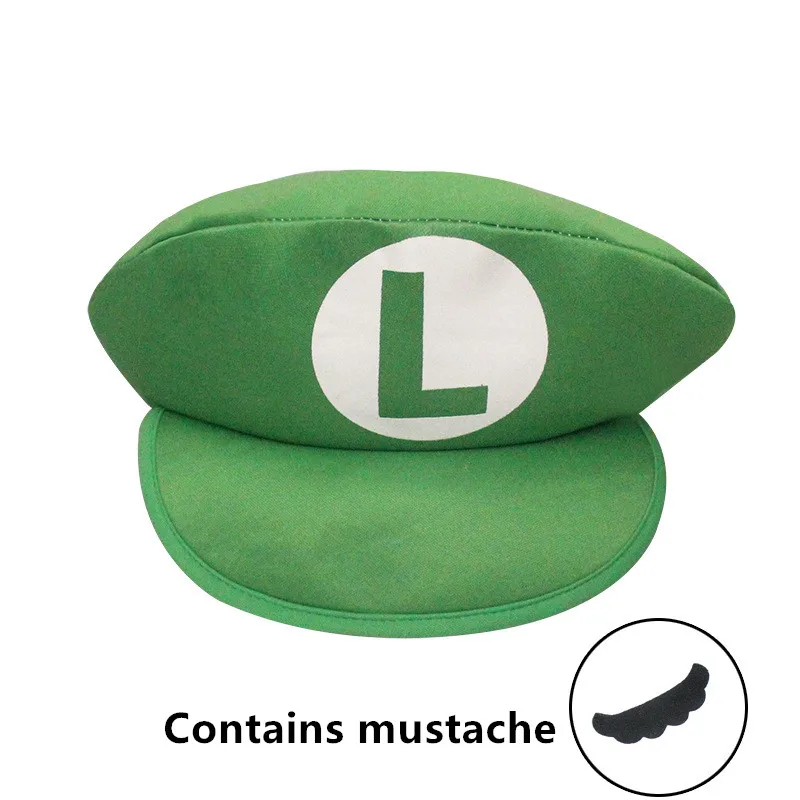 2026**Super Marios Bros Luigi Cartoon Cosplay Hat Classic toys Anime Figure Halloween Funny Clothes Unisex Adult Cap Party Gift
