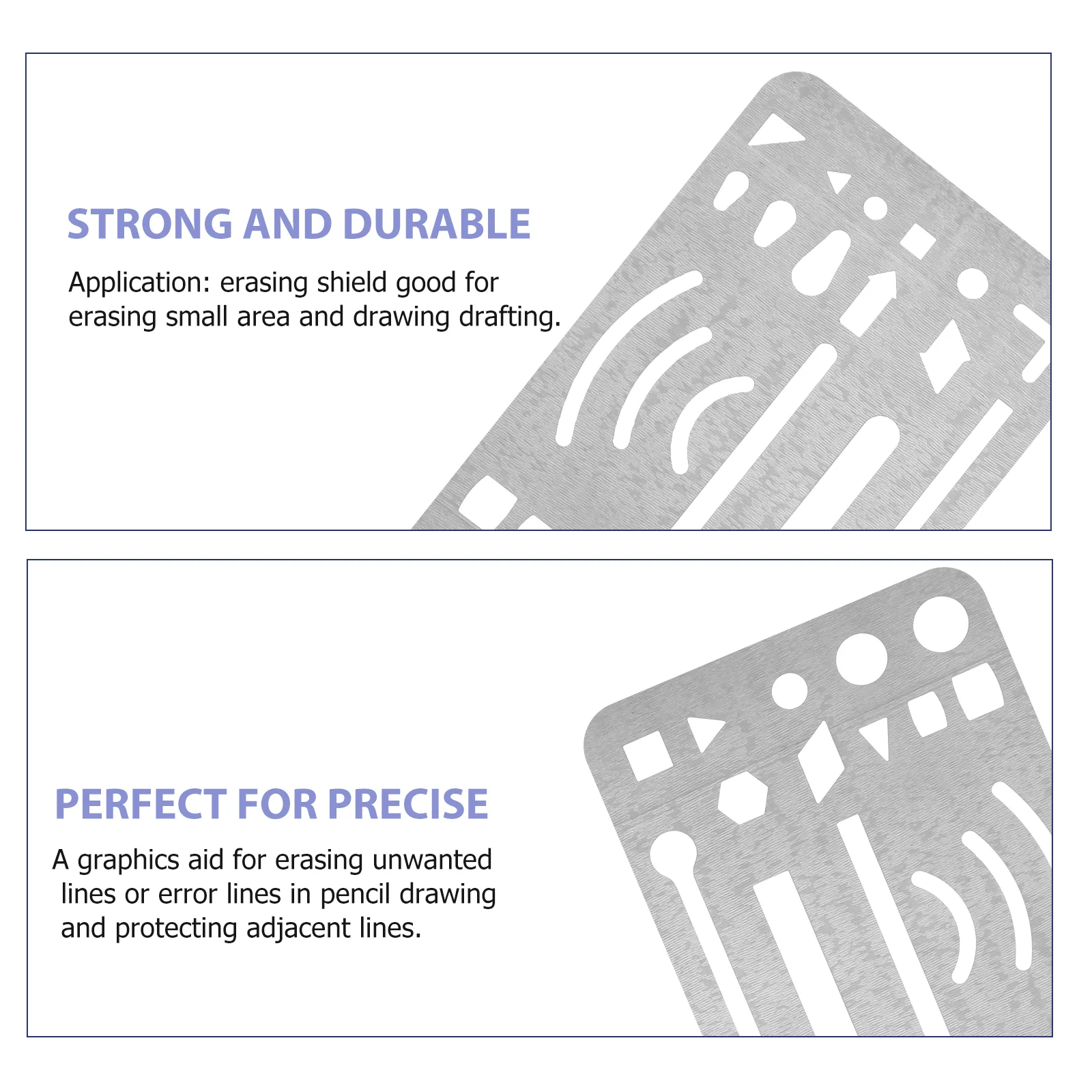 Plantilla de dibujo geométrico de acero, herramienta de borrado de bocetos, plantilla geométrica de Metal