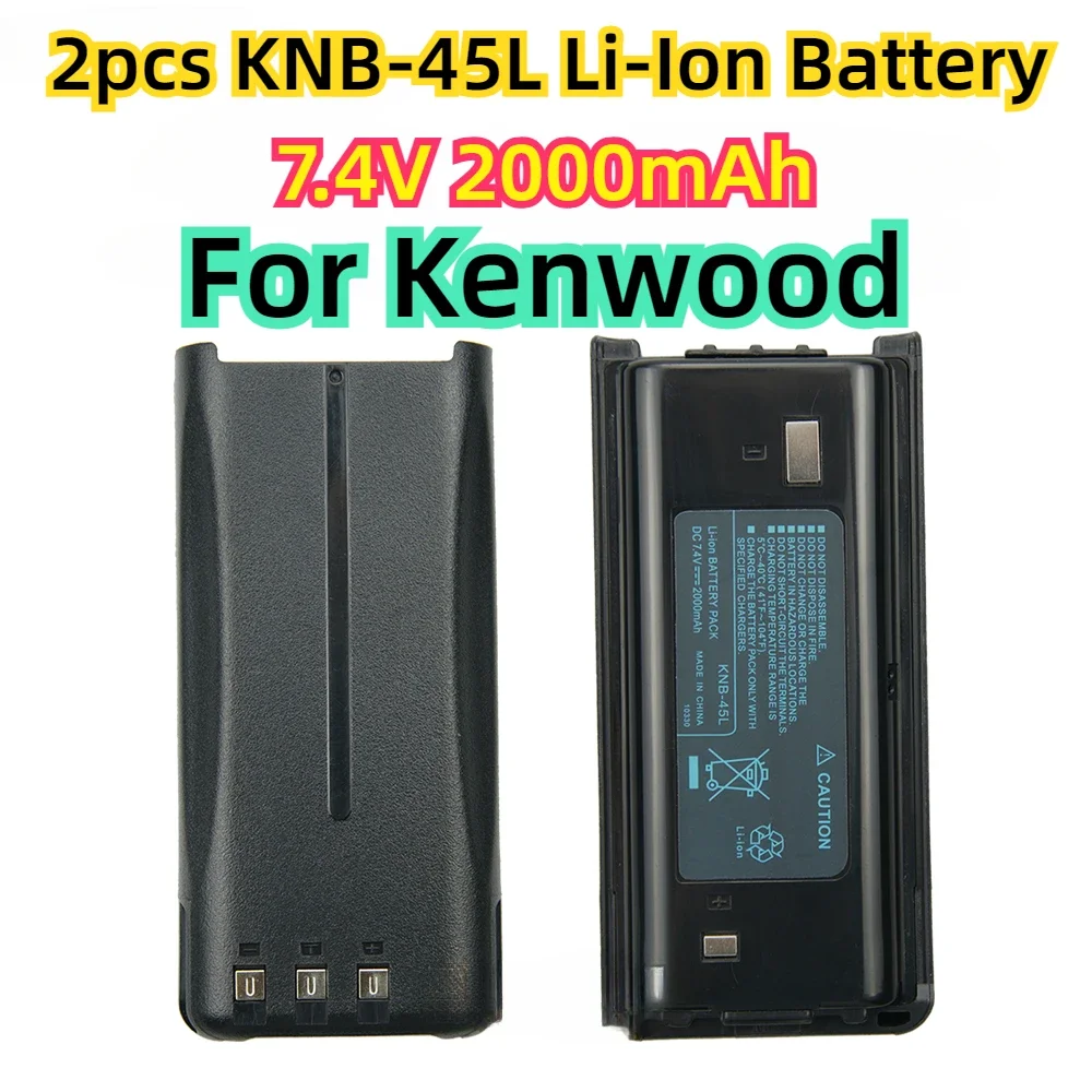 リチウムイオン電池KNB-45L, 7.4v,2000mah,ケンウッドNX-340, TK-2202, TK-2206, TK-2207, TK-2212, TK-3217, TK-3306, TK-3307, KNB-45,,,2個に適しています