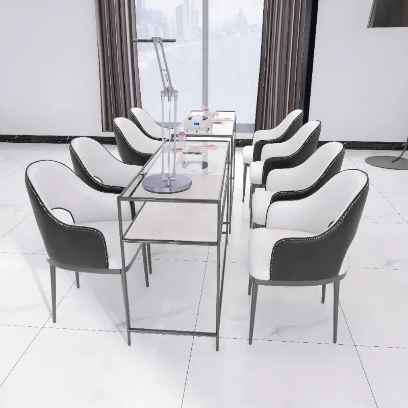 การออกแบบทําความสะอาดง่ายเล็บตาราง Designer กันน้ํา Simple เล็บแผนกต้อนรับแต่งหน้า Nageltisch เล็บเฟอร์นิเจอร์ Salon