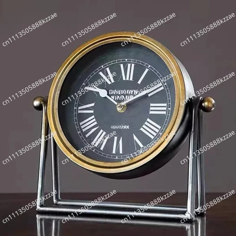 Retro Desk Clock Elegance Living Room Decoration Table Clocks Silent Design Desk Clock Home Ornaments Table Clocks Metal Art