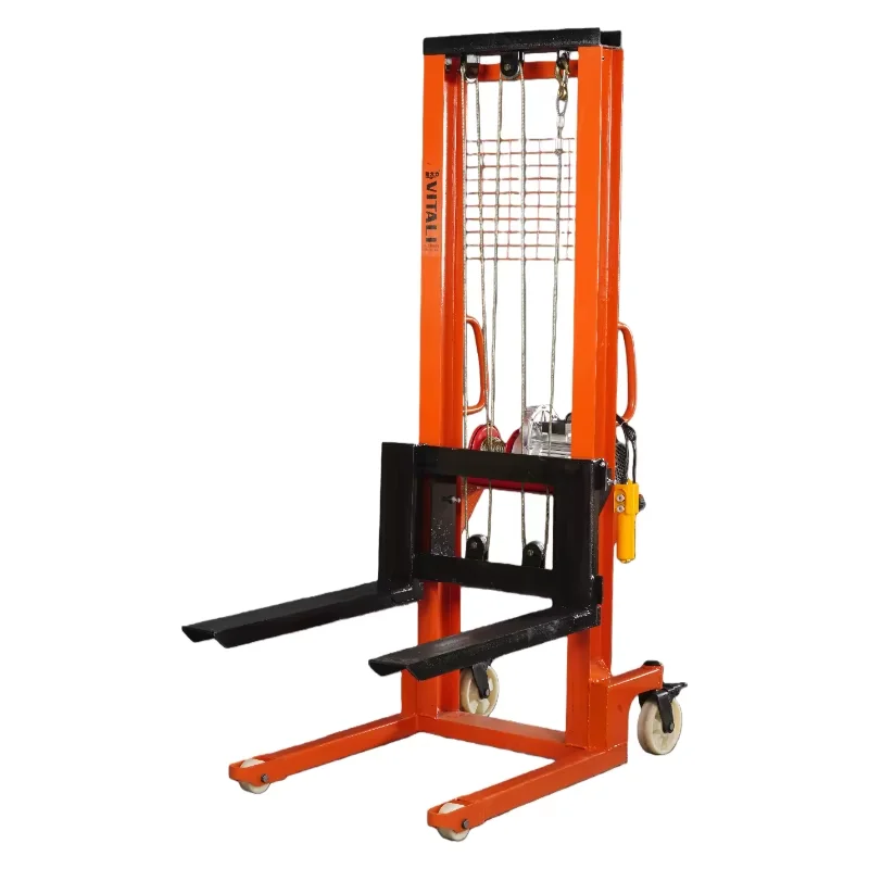 products, electric forklift stacker, heavy-duty design, efficient and durable, suitable for warehouse pallet stacking