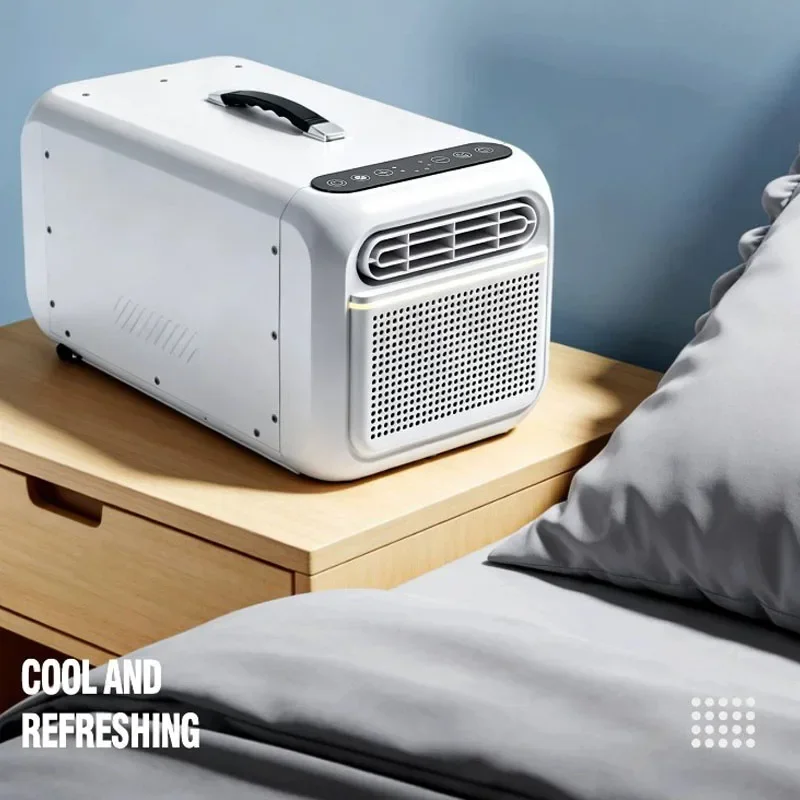 Mobile‑Space‑Cooling‑Processing Implement with Top‑Handle‑Unit for Bedroom‑Tent‑Spot‑Cooling‑Work