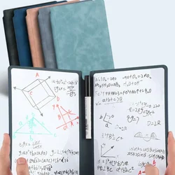 A5 Reusable Whiteboard Notebook Set With Whiteboard Pen Erasing Cloth Leather Memo Pad Weekly Planner Portable Stylish Office