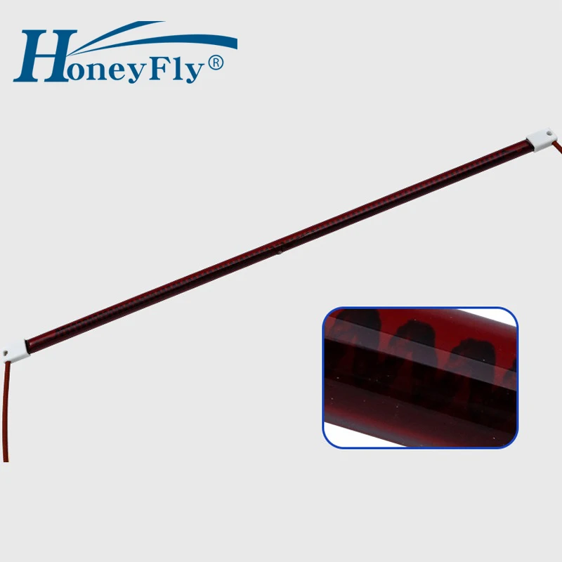 HoneyFly10pcs Customized Carbon Infrared Heater Lamp 110V/220V 1000W 500mm Ruby Heating Tube Twin Spiral Infrared Drying Quartz