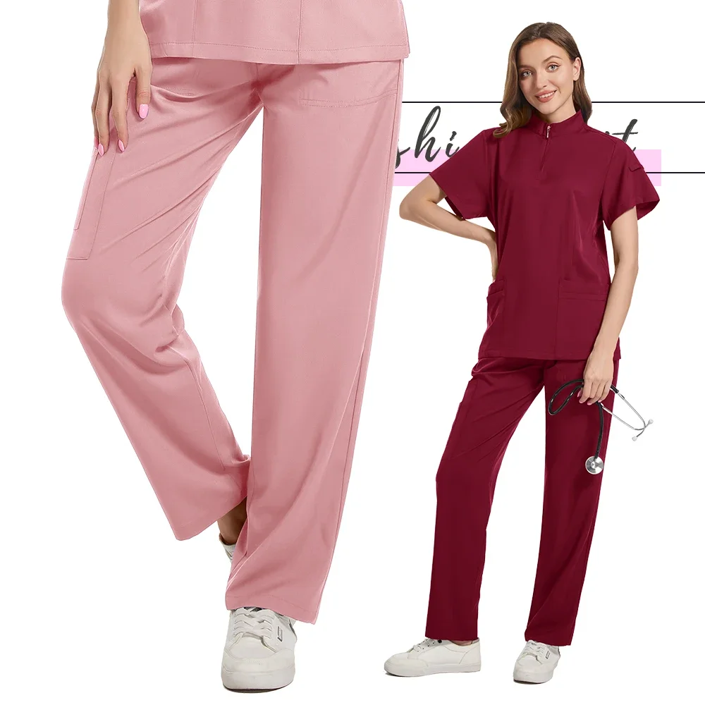 Ensemble de pantalons de jogging à manches courtes et col en V pour femmes, vêtements de travail médicaux multicolores pour animaux de compagnie, uniforme de gIslande pour médecin, vêtements de soins infirmiers