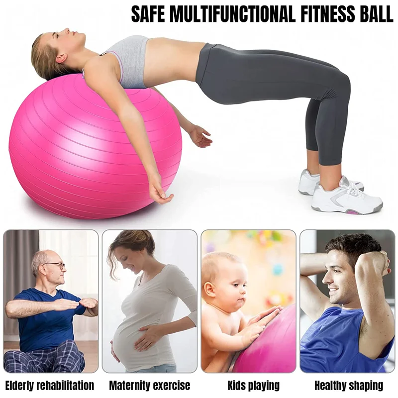 45-95CM Anti-Burst Yoga Ball Thickened Exercise Ball for Pilates Balance Stability Workout Pregnancy Birthing Physical Therapy