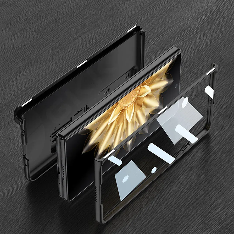 حافظة مفصلية مغناطيسية لهاتف Honor Magic V2 مضادة للخبط شاشة خارجية زجاجية حامل غطاء صلب غير لامع لهاتف Honor Magic V2