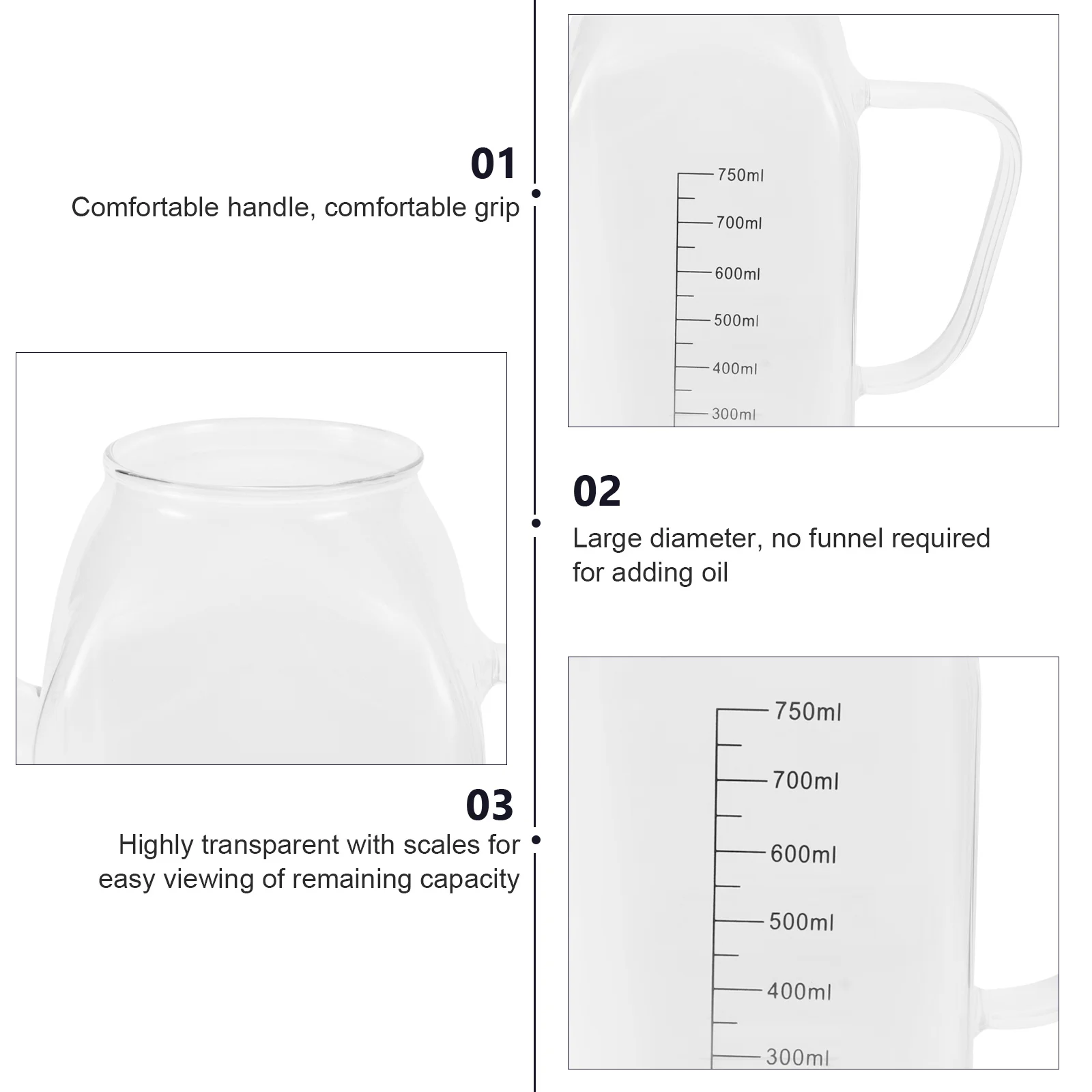 

1pc Glass Dispenser With Spout, Anti-Leak Kitchen Seasoning Bottle For Olive Oil Vinegar Soy Sauce, Glass Oil Cruet For