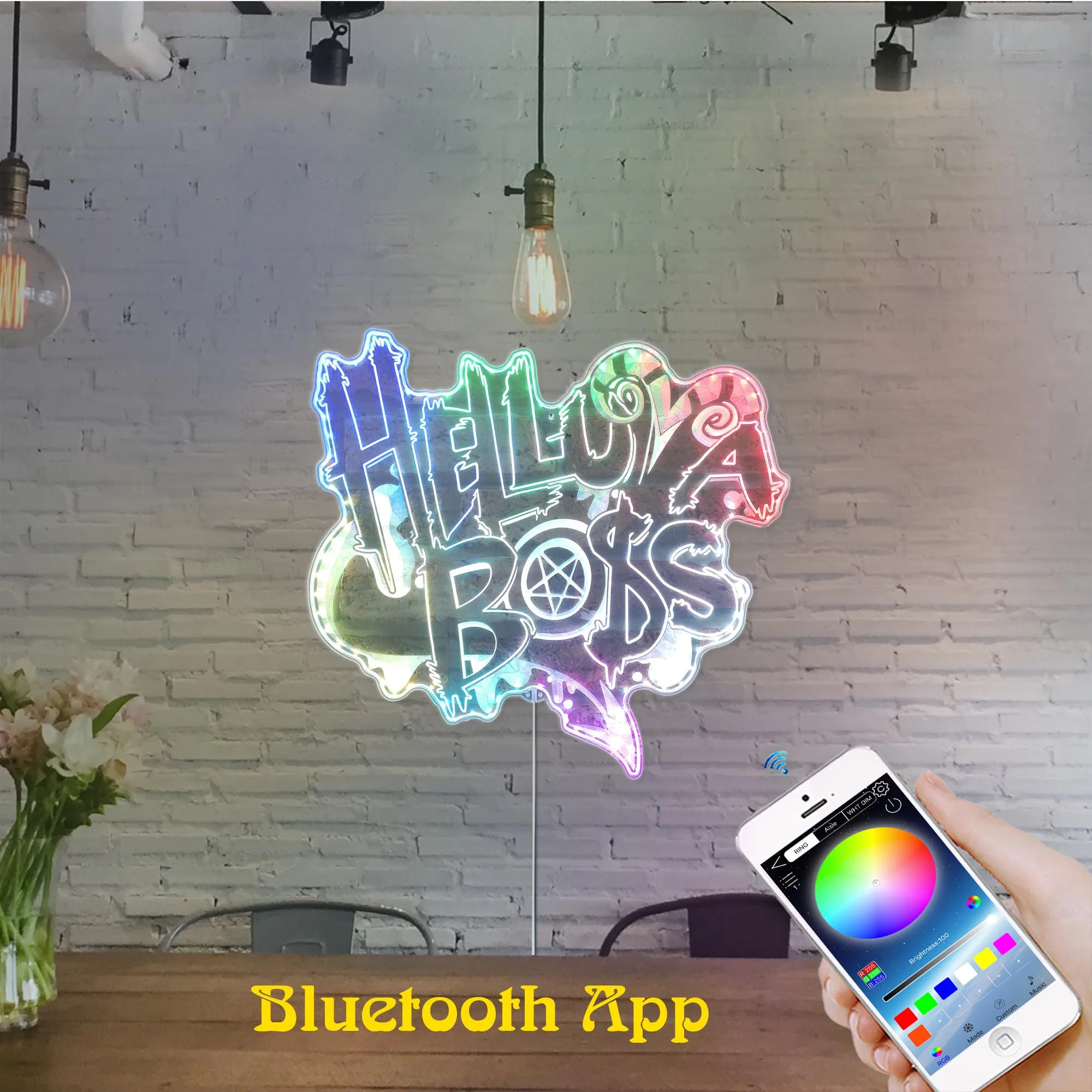 Helluva Boss Dynamic RGB Edge Lit LED Sign