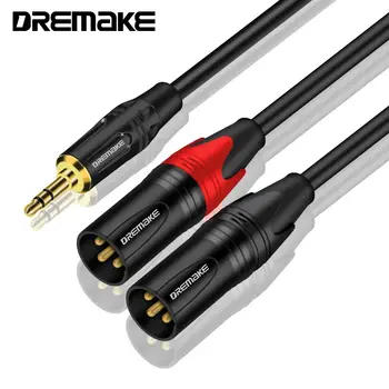 Adaptér DREMAKE Jack 3,5 mm TRS stereo na dvojitý XLR (samec), 3,5 mm jack 1/8 palce na dvojitý XLR (samec), rozbočovač s Y konektorem 10 nejlepší prodej 8pinový 3,5mm jack - №10