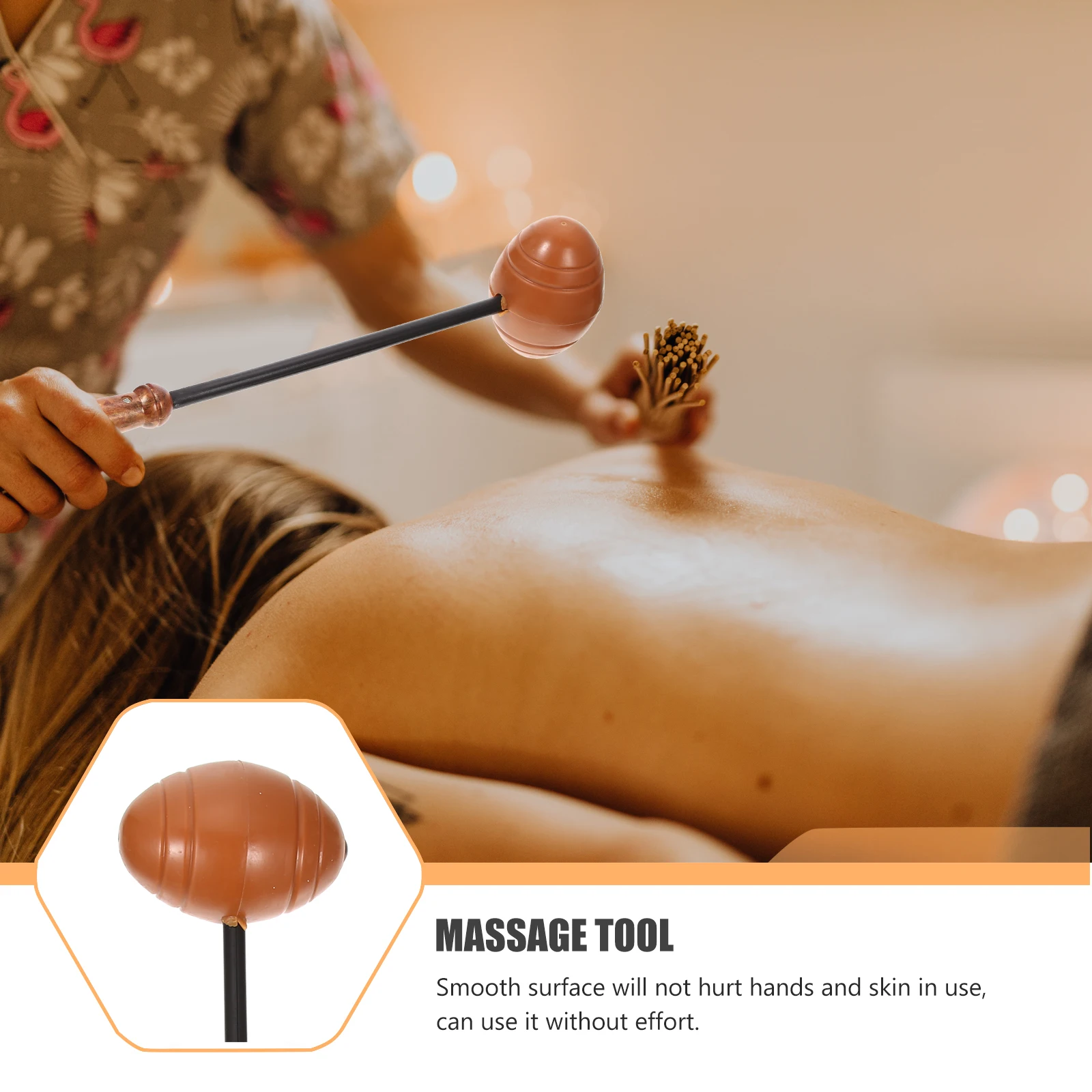 

Wooden PP Double Side Massager Compact Light Smooth Surface Multipurpose Body Relaxing Tool Shoulder Back Manual Massager Long