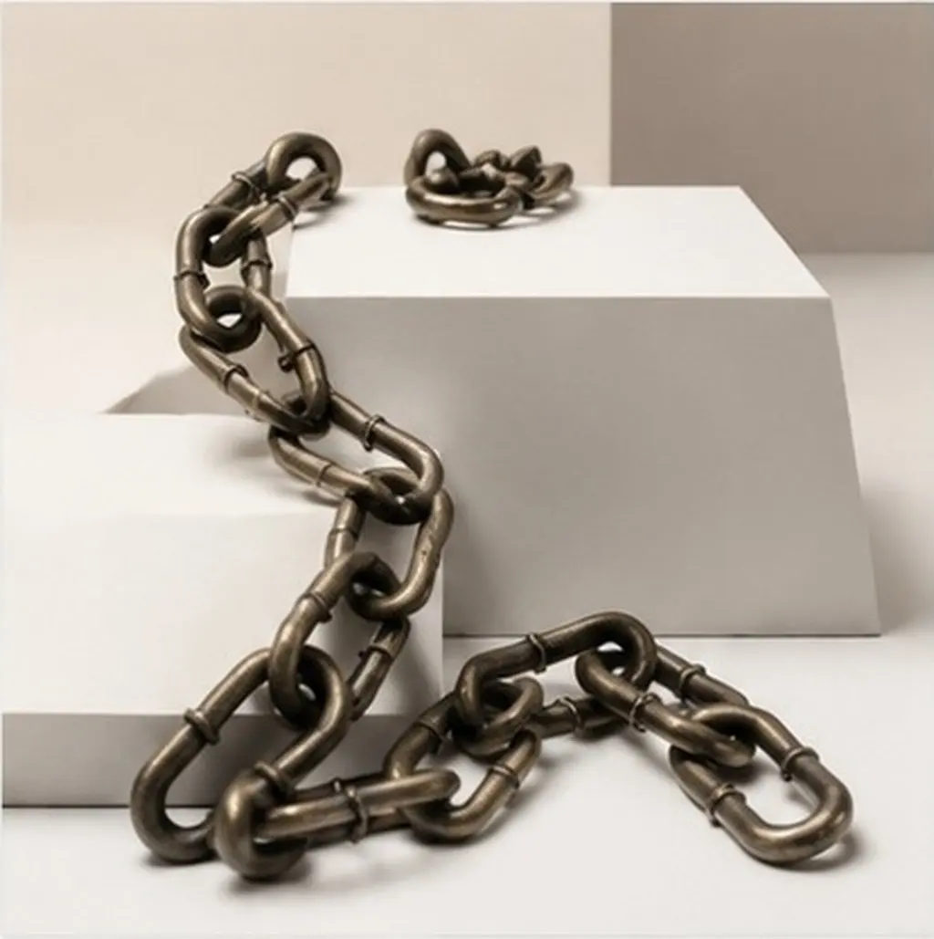 1Pcs Compact Lifelike Halloween Simulation Iron Chain Prop Plastic Barrier Chain for Party Costume Prisoner Theme Decor Prop