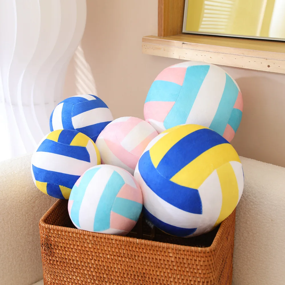 Simulation Volleyball Ball Plush Toy Cute Volleyball Props Pillow Accompany Kids Soft Gifts for Girls Boys Room Decor