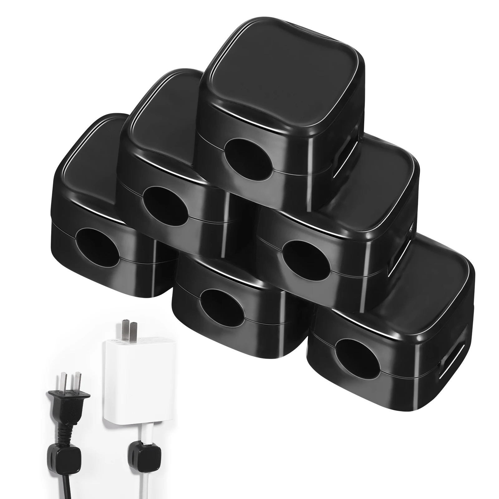 

6 pcs Magnetic Cable Organizer Sturdy ABS Cord Holder Compact Wire Management Clip for Earphone Charging Data Cables Cord