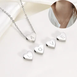 Heart Necklace 26 Letter Heart Choker Heart Initial Necklace for Women Stainless Steel Heart Pendant Letter Necklace Name Gift