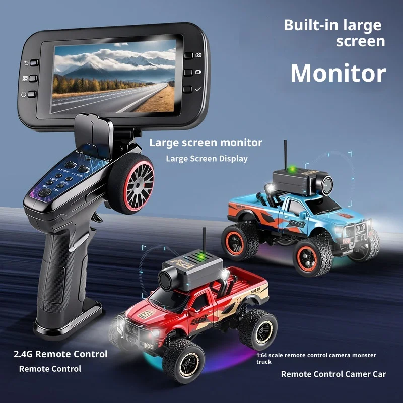 

WL Tech XK 6407 1:64 Full Scale RC Monster Truck FPV Aerial Camera Self Stabilizing Mini Off Road Car APP Control All Terrain