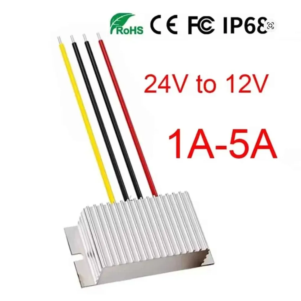 DC/DC 24V To 12V 1A-5A 60W Buck Model Converter Waterproof Step Down Model Power Converter Buck Voltage Regulator For Golf Cart