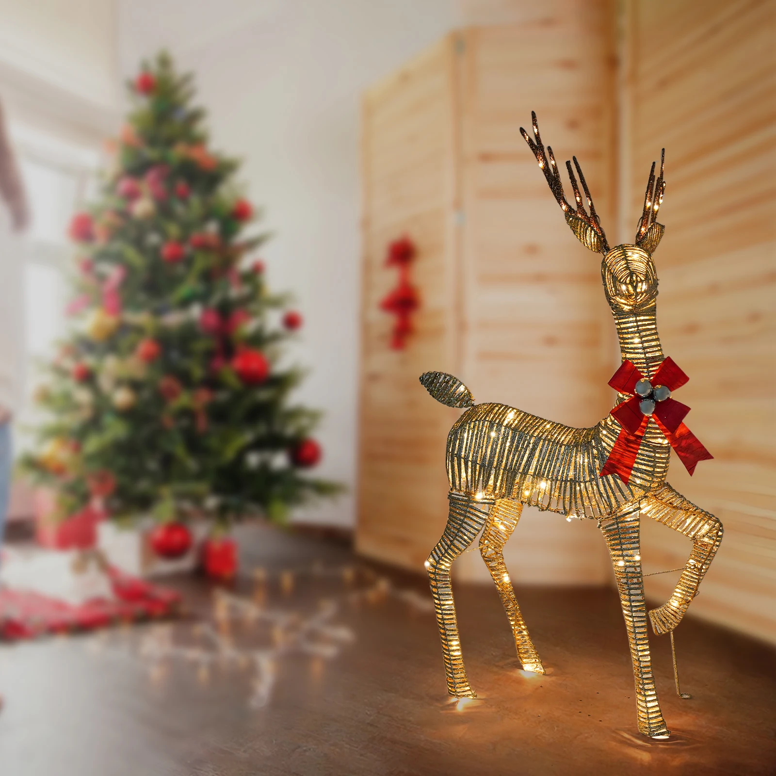 Light up Christmas Decor Deer For The Holiday Season Free Standing Christmas Decorative Deer Warm White Light Color