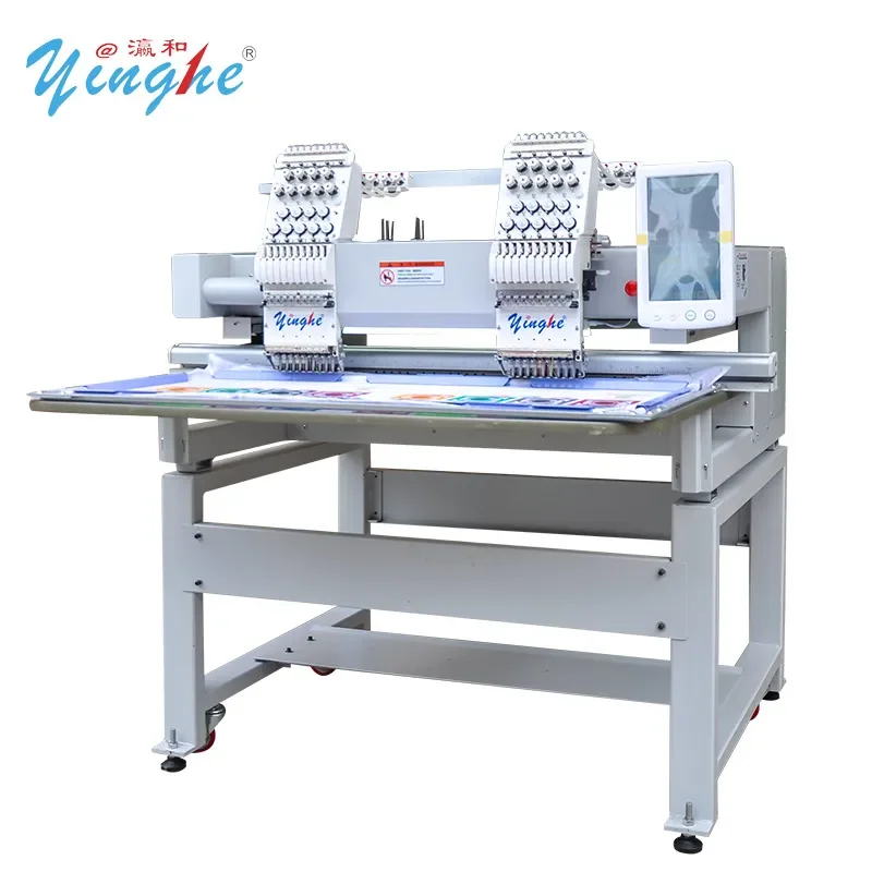 2026 Yinghe automatic computerized embroidery machine double 9/12/15 multi-functional industrial embroidery, clothing