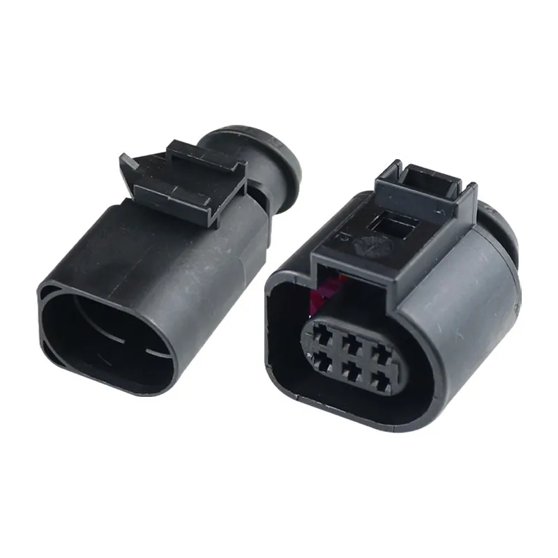 Auto Temp Sensor Plug AC Assembly Waterproof Electrical Wire Connector For Car Truck VW 1 Set 6 Pin 1.5mm 3B0973813 1J0973713