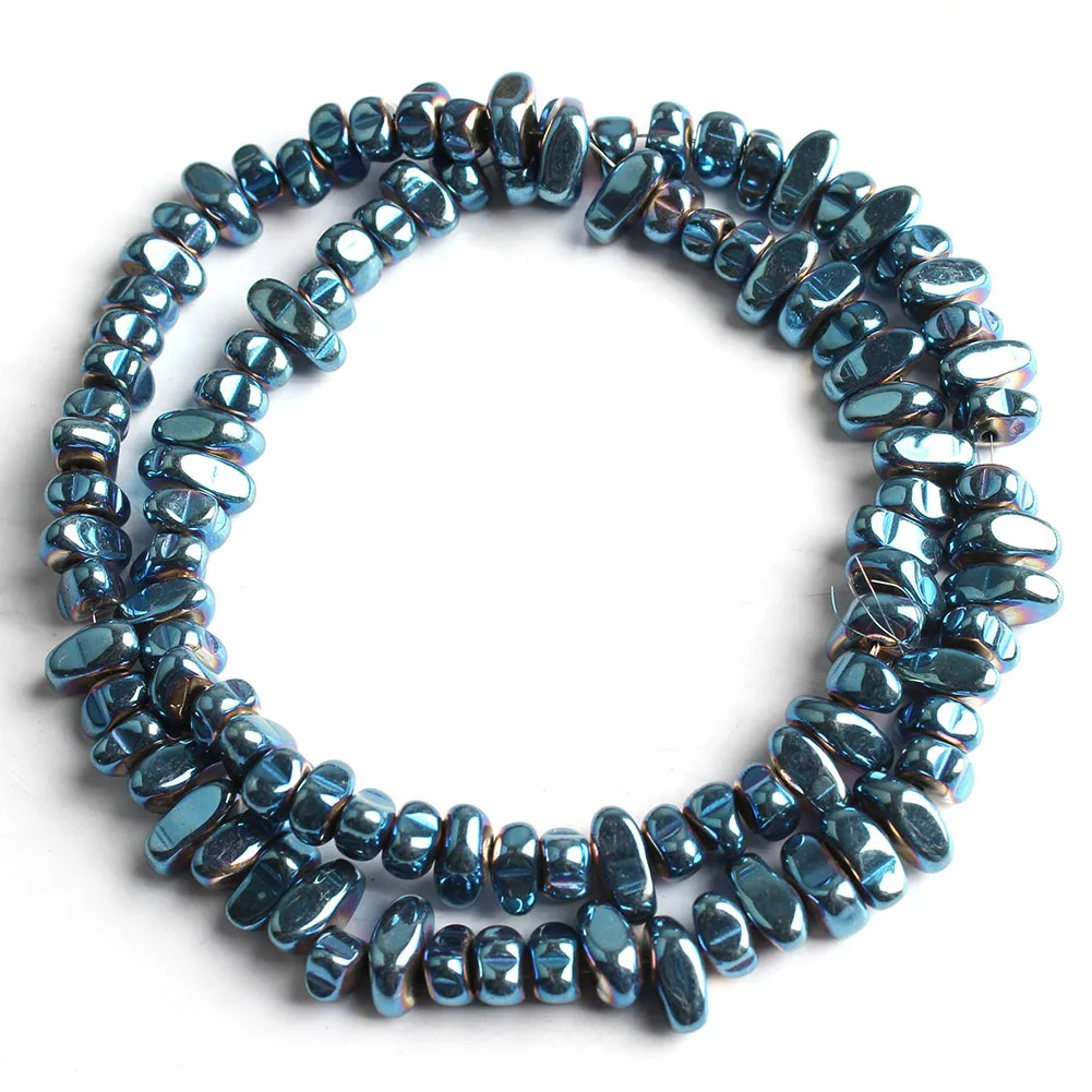 4–8 mm schwarze Gallensteine-förmige Perlen, plattiert, farbiges schwarzes Erz, verstreute Perlen, DIY-Armband, Halskette, Zubehör, Perlen im Großhandel – Detail 5