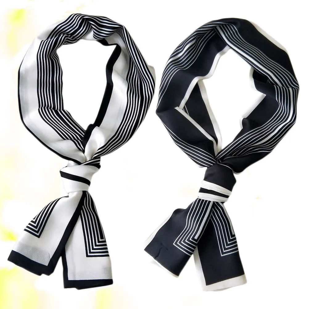 

2Pcs Soft Thin Long Narrow Scarf Breathable Frame Women Scarf Spring Autumn Stylish Lightweight Outfit Accessory