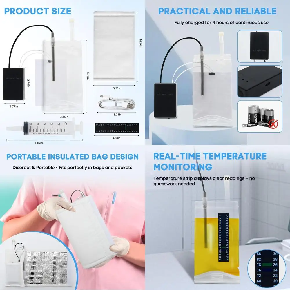 

Портативный перезаряжаемый подогреватель для мочи с температурой 37 градусов ° Термострип для контроля и мониторинга температуры на 4 часа HEUW-01