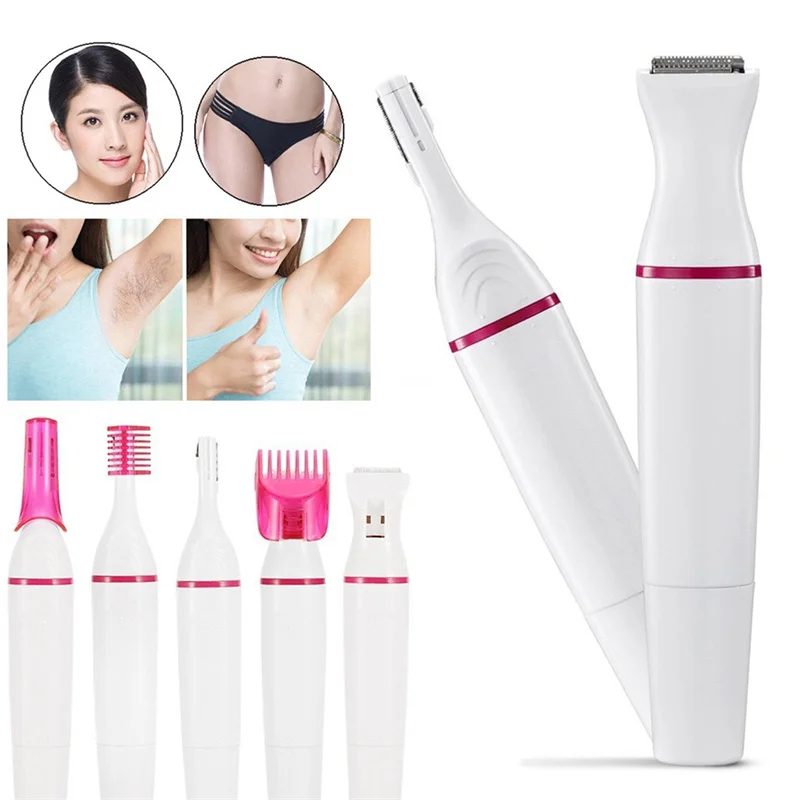 Multifunction Portable 5 in 1 Electric Epilator Painless Trimmer For Eyebrow Body Bikini Facial Hair Removal Hair Shaver