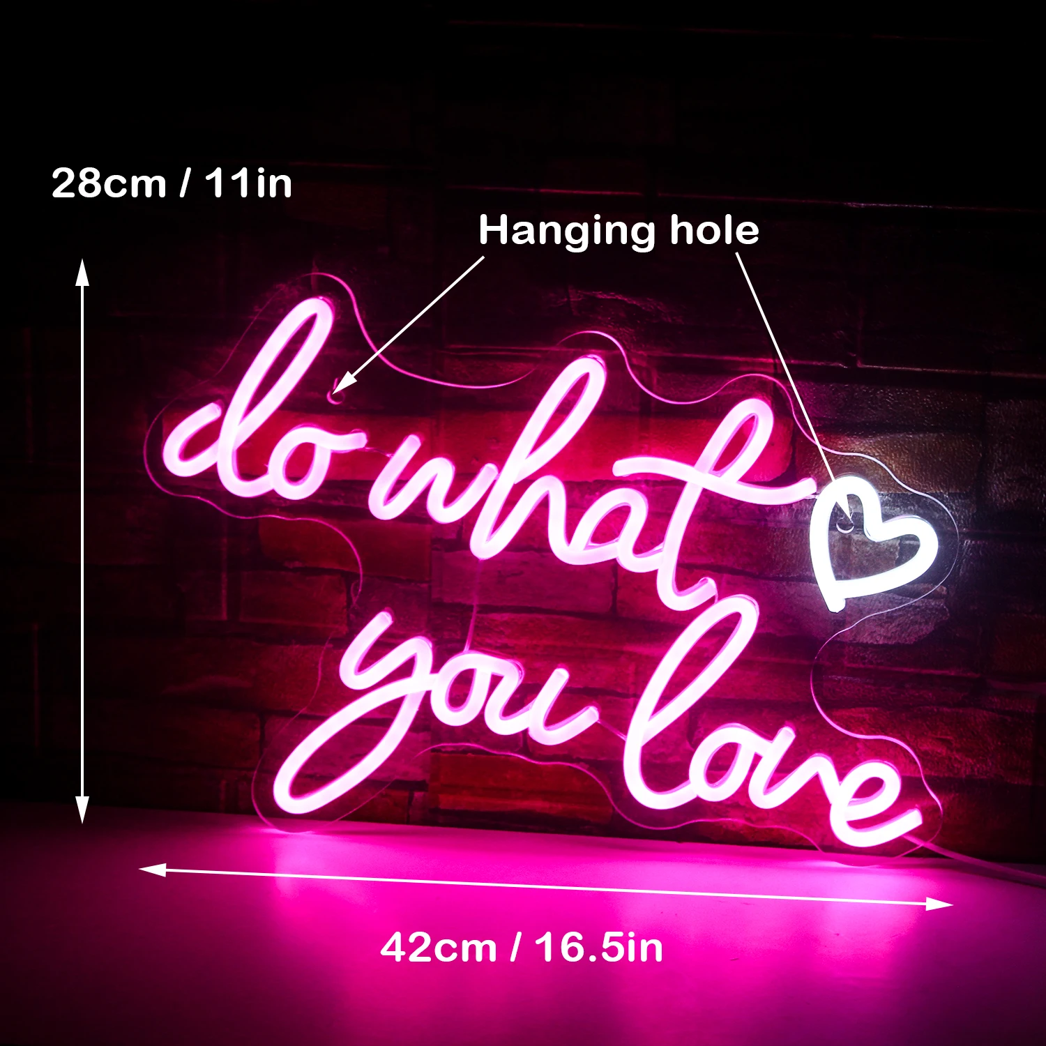 Faça o que você ama Neon Sign Letters, USB Powered with Dimmer, Decoração de parede, Casamento, Noivado, Dia dos Namorados, Casa, Quarto